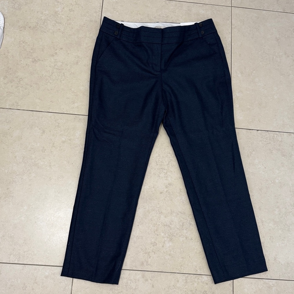 LOFT Deep Blue Straight Leg Trouser Pants Petite NWT